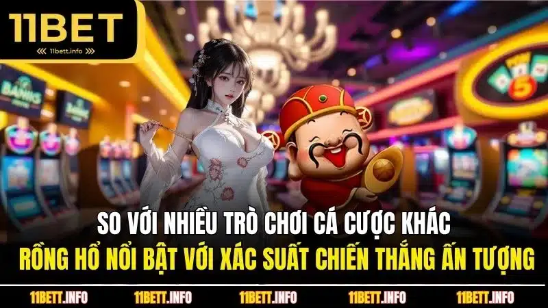 So với nhiều trò chơi cá cược khác, rồng hổ nổi bật với xác suất chiến thắng ấn tượng
